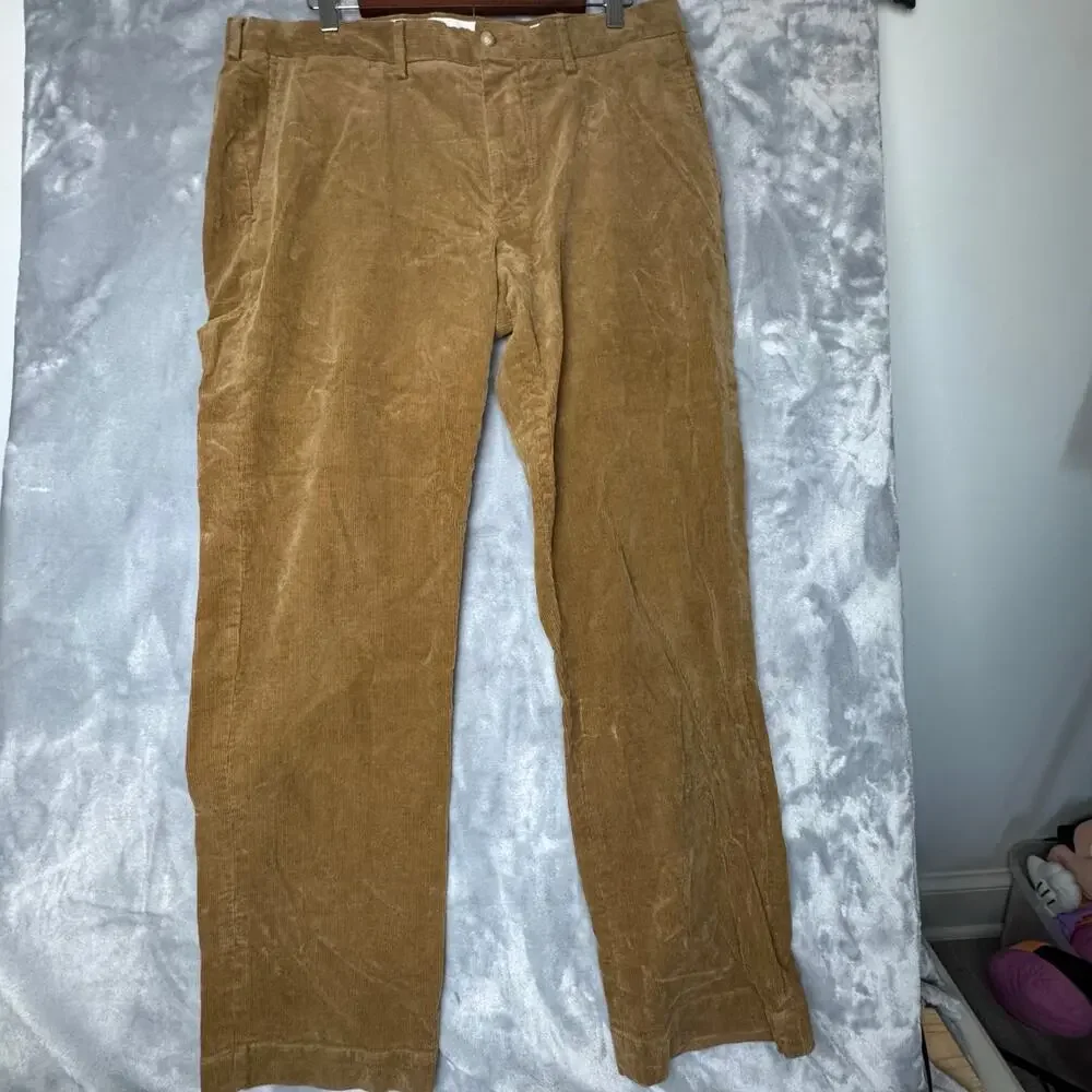 Polo Ralph Lauren Stretch Classic Fit Tan Corduroy‎ Pants Mens 36x32